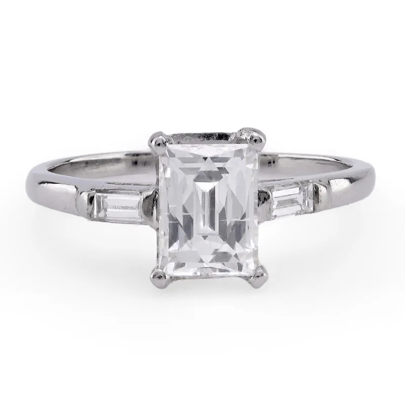 Adjustable Engagement Rings with a Flexible Band and a Princess - Cut Center DiamondVintage GIA 1.03 Carat Diamond Platinum Engagement Ring Adjustable Engagement Rings with a Flexible Band and a Princess - Cut Center DiamondVintage GIA 1.03 Carat Diamond Platinum Engagement Ring