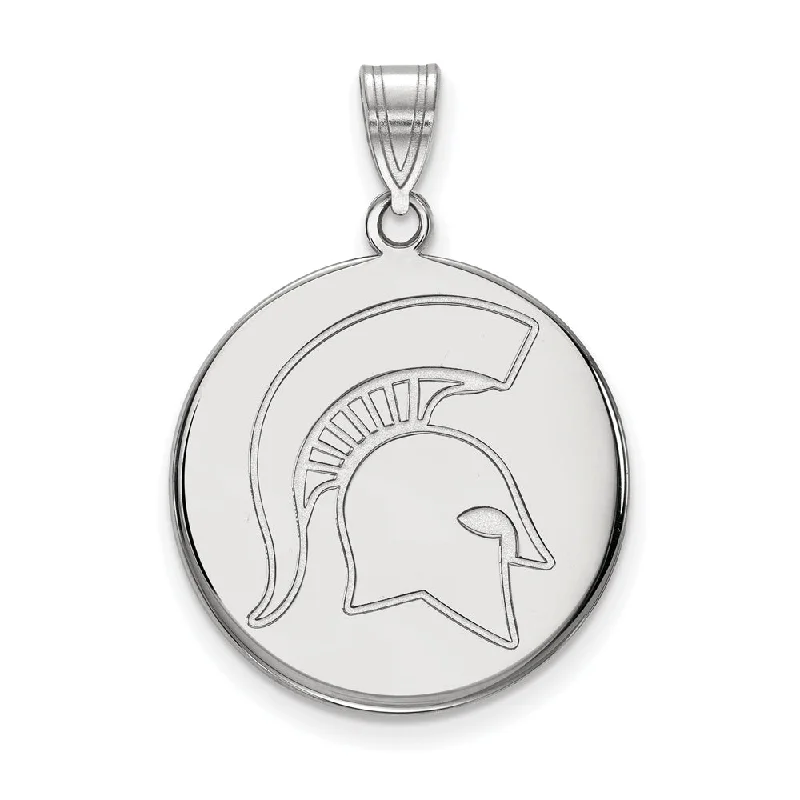 Cross - Stitch - Embroidered Floral Pendant Necklace for Handicraft Aficionados10k White Gold Michigan State Large Logo Disc Pendant Cross - Stitch - Embroidered Floral Pendant Necklace for Handicraft Aficionados10k White Gold Michigan State Large Logo Disc Pendant