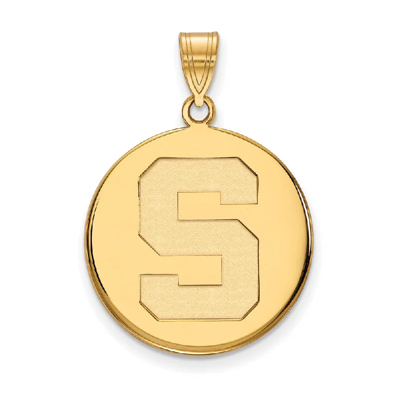 Cross - Stitch - Embroidered Floral Pendant Necklace for Handicraft Aficionados10k Yellow Gold Michigan State Large Initial S Disc Pendant Cross - Stitch - Embroidered Floral Pendant Necklace for Handicraft Aficionados10k Yellow Gold Michigan State Large Initial S Disc Pendant