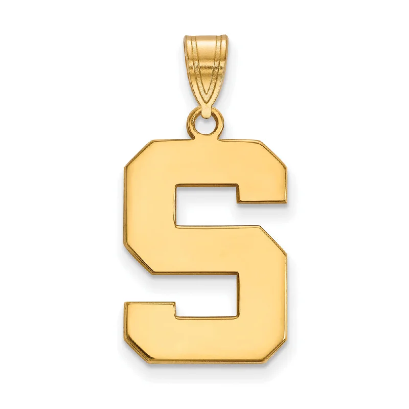 Dainty Gold - Plated Angel Wing Pendant Necklace for Sensitive Skin Owners10k Yellow Gold Michigan State Large Initial S Pendant Dainty Gold - Plated Angel Wing Pendant Necklace for Sensitive Skin Owners10k Yellow Gold Michigan State Large Initial S Pendant