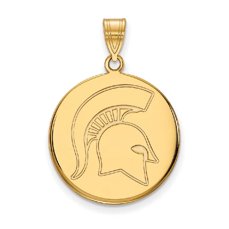 Hypoallergenic Stainless Steel Dog Tag Pendant Necklace for Active Men10k Yellow Gold Michigan State Large Logo Disc Pendant Hypoallergenic Stainless Steel Dog Tag Pendant Necklace for Active Men10k Yellow Gold Michigan State Large Logo Disc Pendant