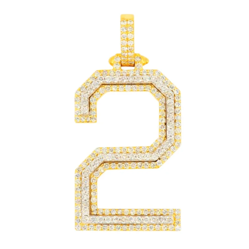 Water - Resistant Stainless Steel Diving - Themed Pendant for Divers10K Yellow Gold Si Diamond Number 2 Pendant Water - Resistant Stainless Steel Diving - Themed Pendant for Divers10K Yellow Gold Si Diamond Number 2 Pendant