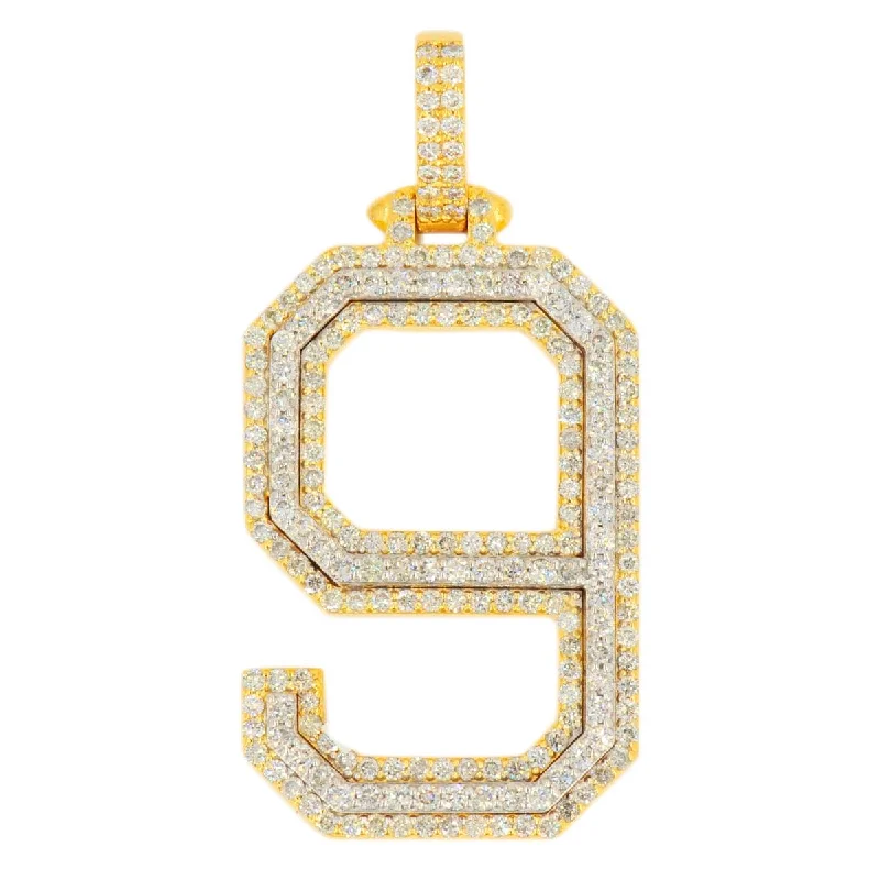 Glow - in - the - Dark Starry Sky Pendant for Nighttime Adventures10K Yellow Gold Si Diamond Number 9 Pendant Glow - in - the - Dark Starry Sky Pendant for Nighttime Adventures10K Yellow Gold Si Diamond Number 9 Pendant