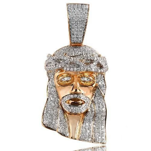 Double - Heart Pendant with Interlocking Design for Couples10KR 2.25CTW DIAMOND JESUS HEAD PENDANT Double - Heart Pendant with Interlocking Design for Couples10KR 2.25CTW DIAMOND JESUS HEAD PENDANT