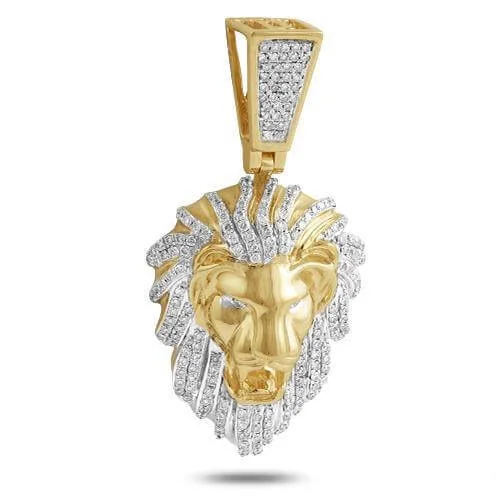 Magnetic - Locking Pendant with Hidden Compartment for Secret Messages10KY 1.15CTW DIAMOND LION HEAD PENDANT Magnetic - Locking Pendant with Hidden Compartment for Secret Messages10KY 1.15CTW DIAMOND LION HEAD PENDANT
