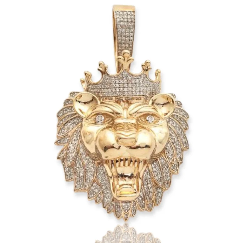Double - Heart Pendant with Interlocking Design for Couples10KY 1.50CTW MICROPAVE DIAMOND LION HEAD PENDANT Double - Heart Pendant with Interlocking Design for Couples10KY 1.50CTW MICROPAVE DIAMOND LION HEAD PENDANT