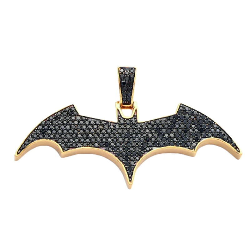 Hand - Carved Jade Buddha Pendant for Spiritual and Cultural Significance10KY 1.55CTW BLACK DIAMOND BAT PENDANT Hand - Carved Jade Buddha Pendant for Spiritual and Cultural Significance10KY 1.55CTW BLACK DIAMOND BAT PENDANT