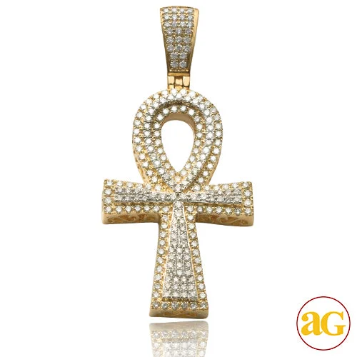 Glow - in - the - Dark Starry Sky Pendant for Nighttime Adventures10KY 1.75CTW DIAMOND 3-D ANKH CROSS PENDANT Glow - in - the - Dark Starry Sky Pendant for Nighttime Adventures10KY 1.75CTW DIAMOND 3-D ANKH CROSS PENDANT