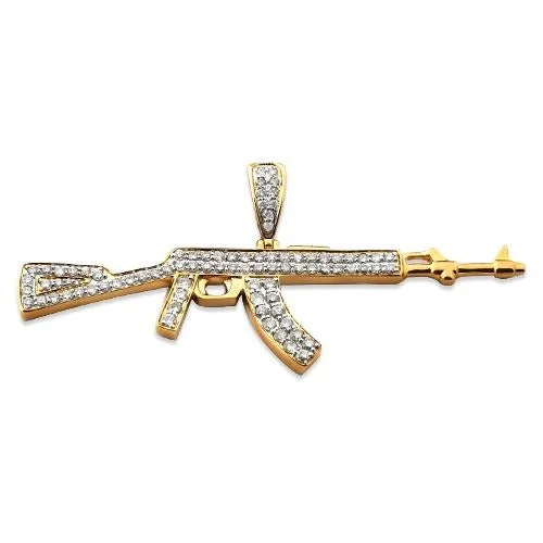 Glow - in - the - Dark Starry Sky Pendant for Nighttime Adventures10KY 1.85CTW DIAMOND 'AK-47' GUN PENDANT Glow - in - the - Dark Starry Sky Pendant for Nighttime Adventures10KY 1.85CTW DIAMOND 'AK-47' GUN PENDANT