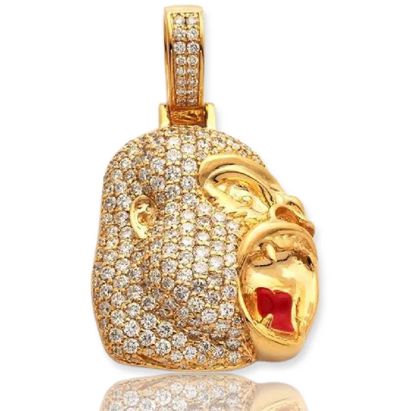 Laser - Cut Woodland Scene Pendant for Nature Enthusiasts10KY 2.00CTW DIAMOND ANGRY GORILLA FACE PENDANT Laser - Cut Woodland Scene Pendant for Nature Enthusiasts10KY 2.00CTW DIAMOND ANGRY GORILLA FACE PENDANT