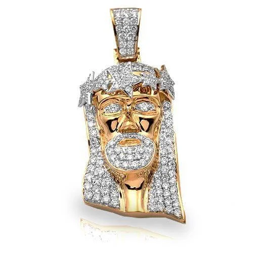 18K Gold - Plated Angel Wing Pendant for a Symbolic and Elegant Accessory10KY 2.00CTW DIAMOND JESUS PENDANT - STAR CROWN 18K Gold - Plated Angel Wing Pendant for a Symbolic and Elegant Accessory10KY 2.00CTW DIAMOND JESUS PENDANT - STAR CROWN