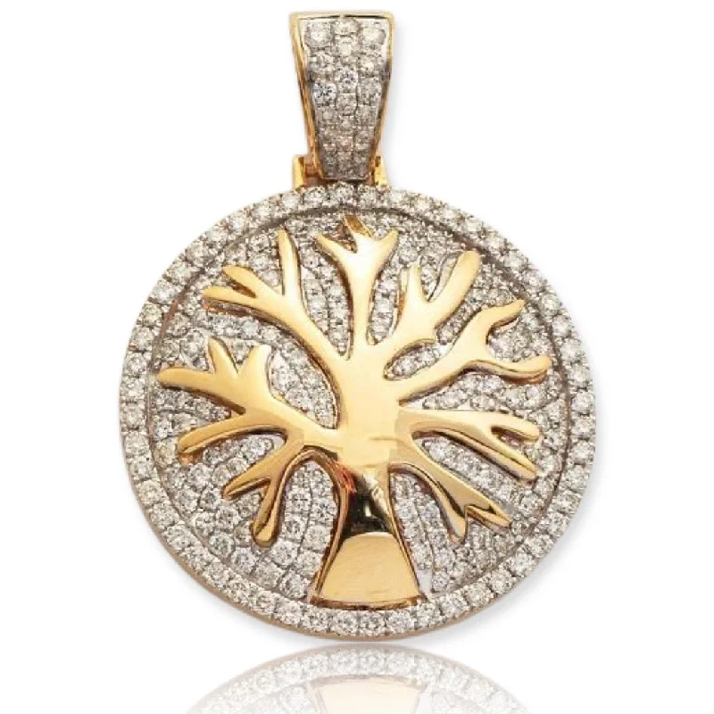 Adjustable - Chain Cubic Zirconia Solitaire Pendant for a Sparkling Gift10KY 2.00CTW DIAMOND 'TREE OF LIFE' PENDANT Adjustable - Chain Cubic Zirconia Solitaire Pendant for a Sparkling Gift10KY 2.00CTW DIAMOND 'TREE OF LIFE' PENDANT