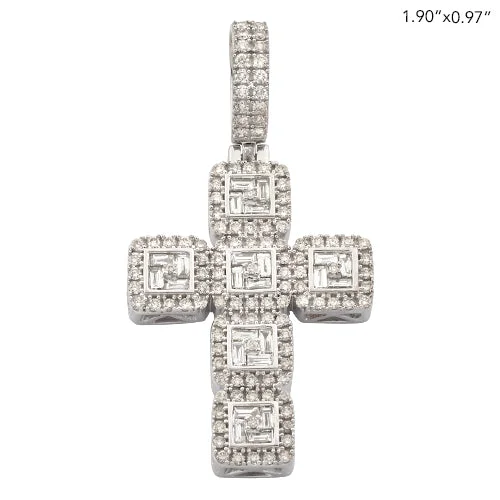 Magnetic - Locking Pendant with Hidden Compartment for Secret Messages14KW 1.80CTW BAGUETTE DIAMOND CROSS PENDANT Magnetic - Locking Pendant with Hidden Compartment for Secret Messages14KW 1.80CTW BAGUETTE DIAMOND CROSS PENDANT