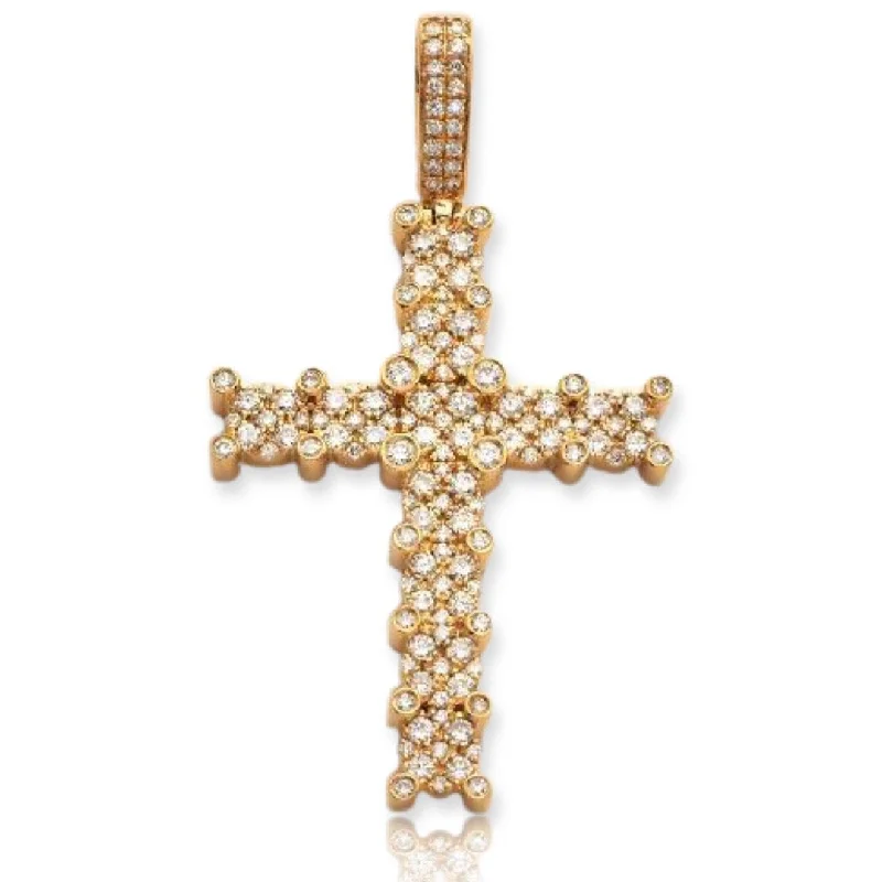 Magnetic - Locking Pendant with Hidden Compartment for Secret Messages14KY 1.50CTW FLEUR DIAMOND CROSS PENDANT Magnetic - Locking Pendant with Hidden Compartment for Secret Messages14KY 1.50CTW FLEUR DIAMOND CROSS PENDANT