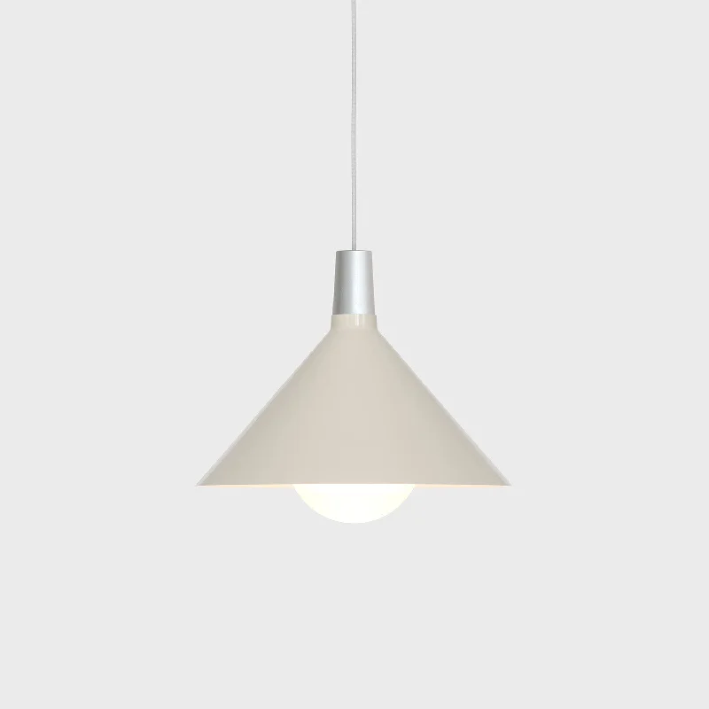 Handmade Leather - Wrapped Crystal Pendant for a Bohemian AestheticBower Pendant Light Medium in Oyster White + Sphere IV