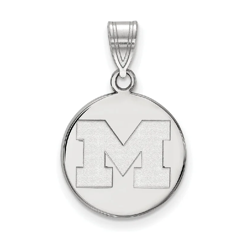 Magnetic - Closure Pendant Necklace with a Hidden Compartment for Secret KeepersSterling Silver U. of Michigan Medium Initial M Disc Pendant Magnetic - Closure Pendant Necklace with a Hidden Compartment for Secret KeepersSterling Silver U. of Michigan Medium Initial M Disc Pendant