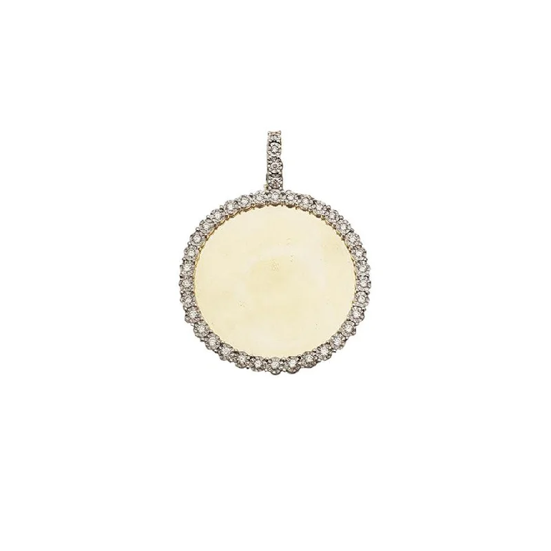 Zodiac Sign Pendant Necklace in Rose Gold for Astrology EnthusiastsDiamond Border Circular Picture Pendant (10K) Zodiac Sign Pendant Necklace in Rose Gold for Astrology EnthusiastsDiamond Border Circular Picture Pendant (10K)