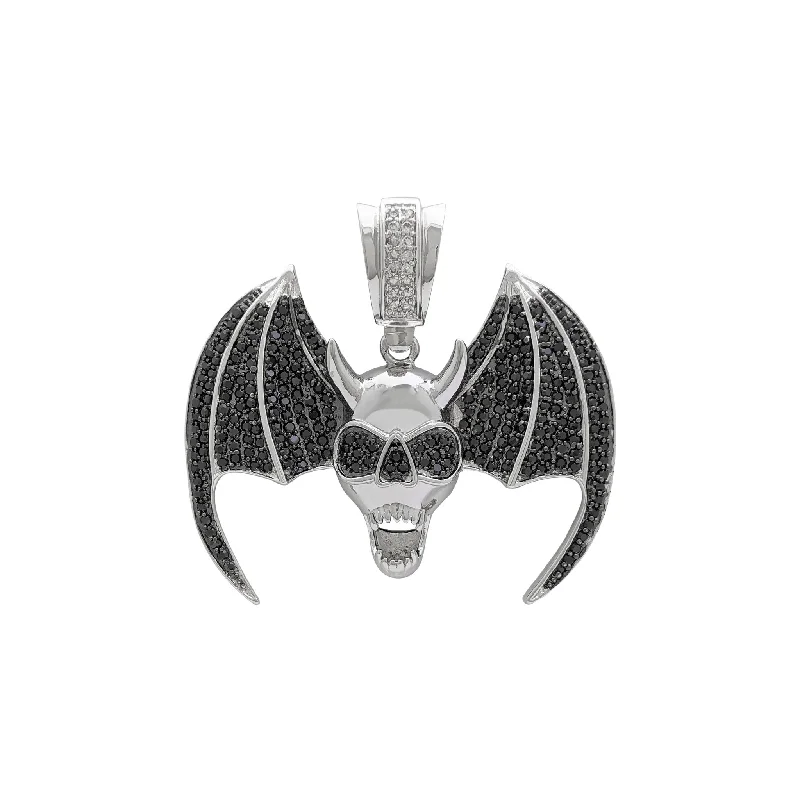 Custom - Engraved Initial Pendant Necklace in Sterling Silver for Mother's Day GiftWinged Demon Skull Pendant (Silver) Custom - Engraved Initial Pendant Necklace in Sterling Silver for Mother's Day GiftWinged Demon Skull Pendant (Silver)