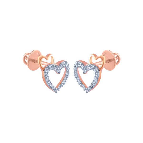 Cubic Zirconia - Encrusted Flower Stud Earrings in Pink for a Girly and Glamorous Accessory18k (750) Rose Gold And Diamond Stud Earrings For Women Cubic Zirconia - Encrusted Flower Stud Earrings in Pink for a Girly and Glamorous Accessory18k (750) Rose Gold And Diamond Stud Earrings For Women