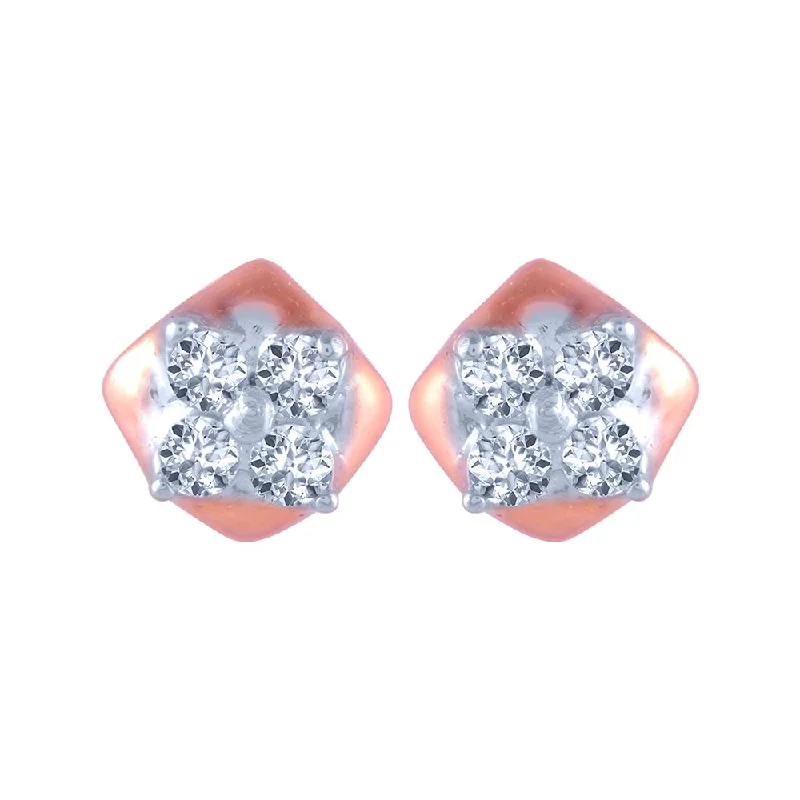 Two - Tone Gold and Silver Plated Clover Stud Earrings for a Lucky and Stylish Symbol18k (750) Rose Gold And Diamond Stud Earrings For Women Two - Tone Gold and Silver Plated Clover Stud Earrings for a Lucky and Stylish Symbol18k (750) Rose Gold And Diamond Stud Earrings For Women