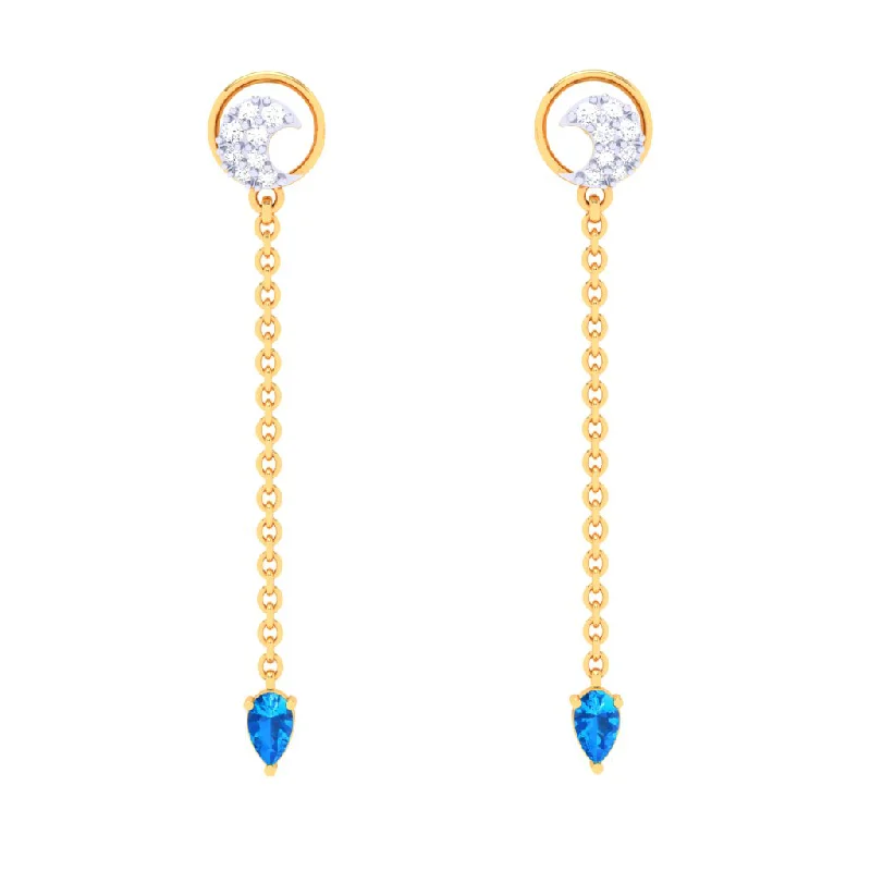 Magnetic - Back Stud Earrings in Black for Easy and Comfortable Wear18k Semilunar Shaped Gold Diamond Earrings For Monsoon Magnetic - Back Stud Earrings in Black for Easy and Comfortable Wear18k Semilunar Shaped Gold Diamond Earrings For Monsoon