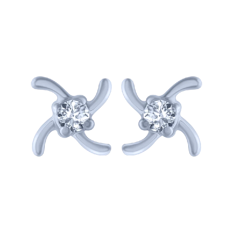 Two - Tone Gold and Silver Plated Clover Stud Earrings for a Lucky and Stylish Symbol18KT (750) White Gold And Diamond Stud Earrings For Women Two - Tone Gold and Silver Plated Clover Stud Earrings for a Lucky and Stylish Symbol18KT (750) White Gold And Diamond Stud Earrings For Women