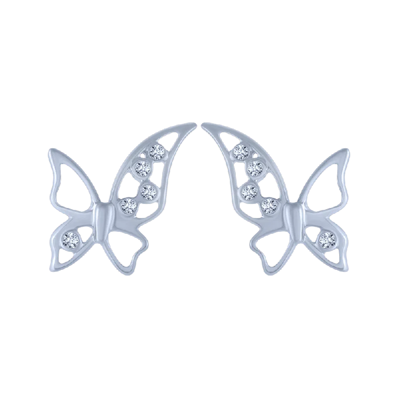 Rose Gold - Tone Geometric - Patterned Stud Earrings for a Modern and Trendy Look18KT (750) White Gold And Diamond Stud Earrings For Women Rose Gold - Tone Geometric - Patterned Stud Earrings for a Modern and Trendy Look18KT (750) White Gold And Diamond Stud Earrings For Women