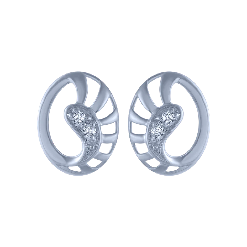 Vintage - Inspired Filigree - Worked Stud Earrings in Gold - Tone for an Antique Aesthetic18KT (750) White Gold And Diamond Stud Earrings For Women Vintage - Inspired Filigree - Worked Stud Earrings in Gold - Tone for an Antique Aesthetic18KT (750) White Gold And Diamond Stud Earrings For Women