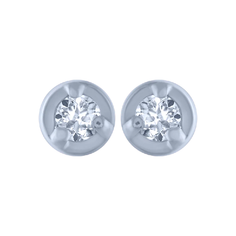 Pearl - Set Minimalist Stud Earrings in White for a Classic and Elegant Appearance18KT (750) White Gold And Diamond Stud Earrings For Women Pearl - Set Minimalist Stud Earrings in White for a Classic and Elegant Appearance18KT (750) White Gold And Diamond Stud Earrings For Women