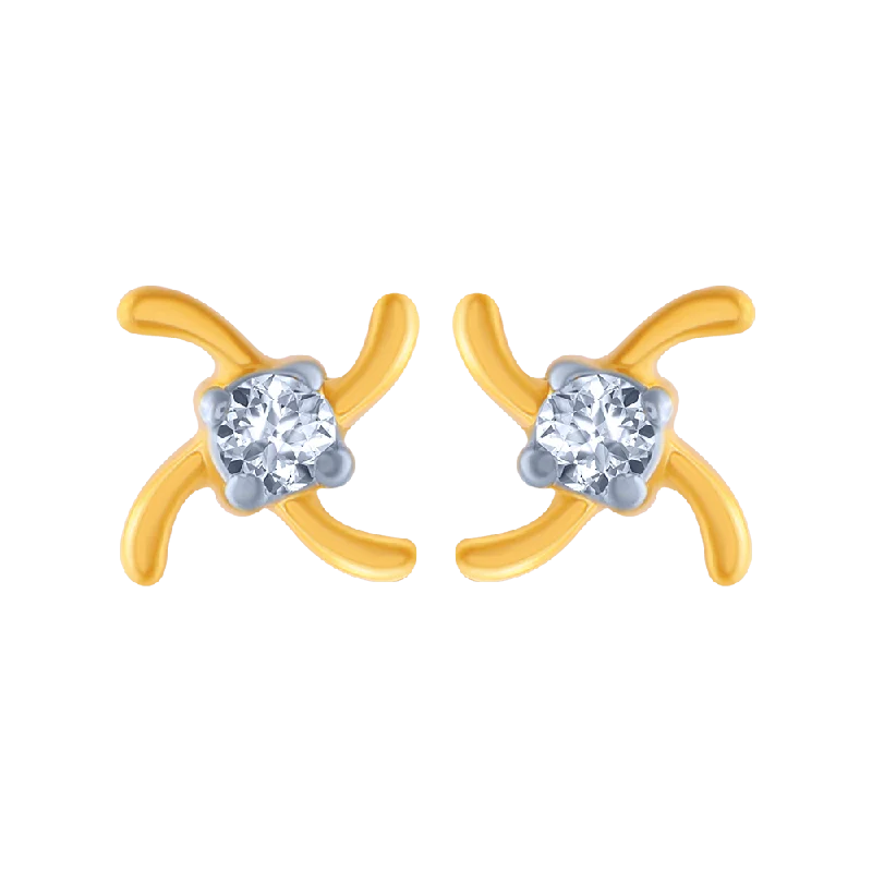 Glow - in - the - Dark Star Stud Earrings for a Mysterious and Night - Time - Friendly Accessory18KT (750) Yellow Gold And Diamond Stud Earrings For Women Glow - in - the - Dark Star Stud Earrings for a Mysterious and Night - Time - Friendly Accessory18KT (750) Yellow Gold And Diamond Stud Earrings For Women