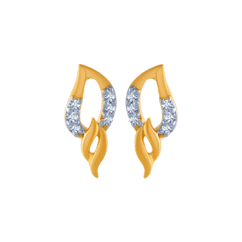14K Gold Plated Heart - Shaped Stud Earrings for a Romantic and Feminine Look18KT (750) Yellow Gold And Diamond Stud Earrings For Women 14K Gold Plated Heart - Shaped Stud Earrings for a Romantic and Feminine Look18KT (750) Yellow Gold And Diamond Stud Earrings For Women