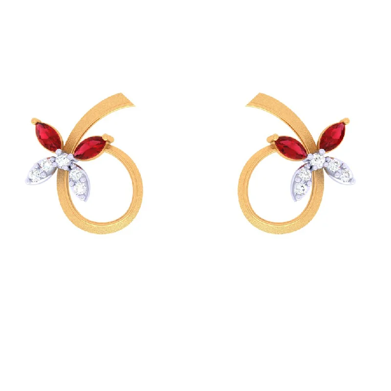 Cubic Zirconia - Encrusted Flower Stud Earrings in Pink for a Girly and Glamorous AccessoryGlittering Diamond Stud Earrings Cubic Zirconia - Encrusted Flower Stud Earrings in Pink for a Girly and Glamorous AccessoryGlittering Diamond Stud Earrings
